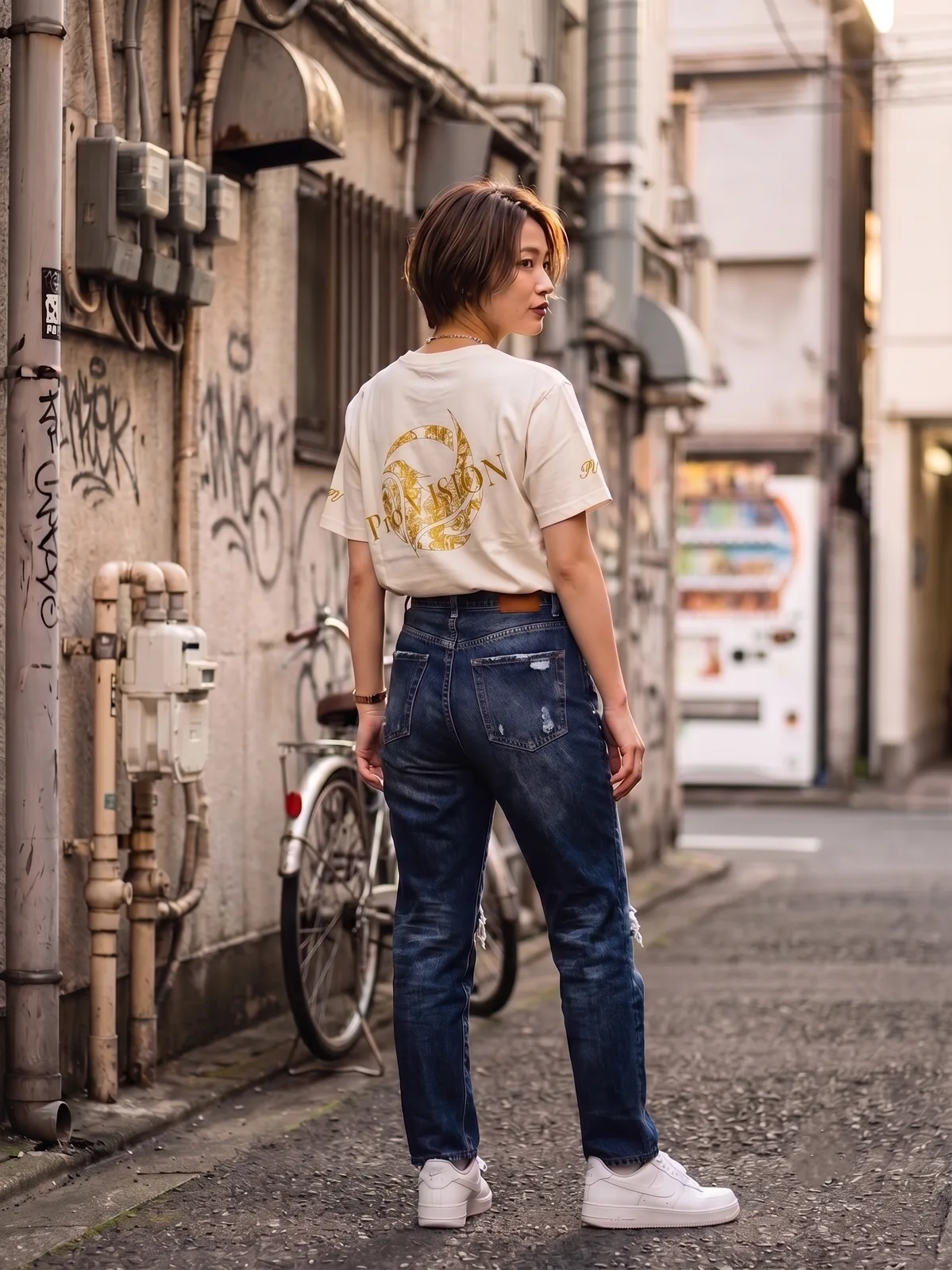 Pro.VISION JAPAN オリジナルTシャツ White×Gold